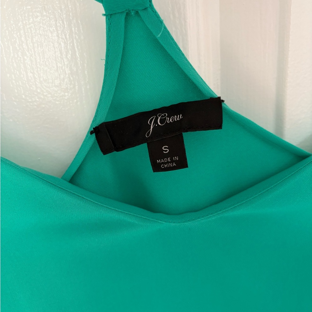 J. Crew Vibrant Green Sleeveless Blouse